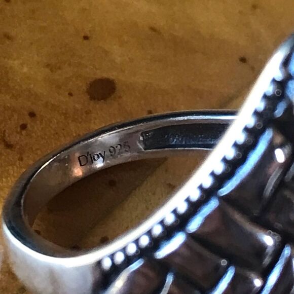 Norwegian Thulite Sterling Silver Ring Size 8 - Picture 5 of 8